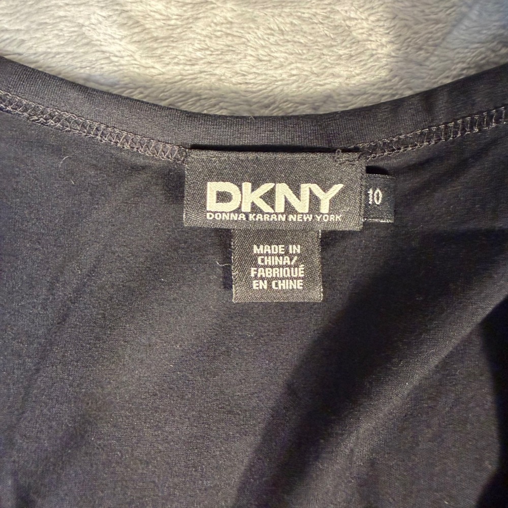 DKNY Sleeveless Mixed Media Dress Women's 10 Black New Utility Zip Pocket $195 - Picture 3 of 7